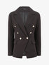 Blazer long croisé à boutons stylisés - Noir - 1