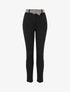 Pantalon slim à ceinture imprimé graphique - Noir - 4