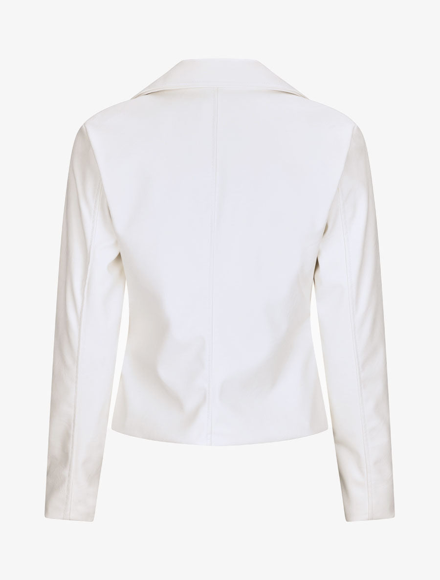 Perfecto droit en simili doublé - Blanc - 2