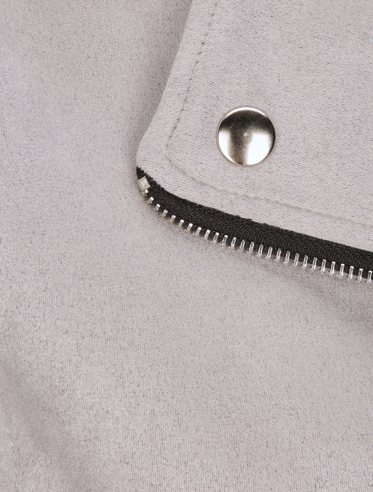 Perfecto droit en suédine poche zippée décorative - Gris clair - 3