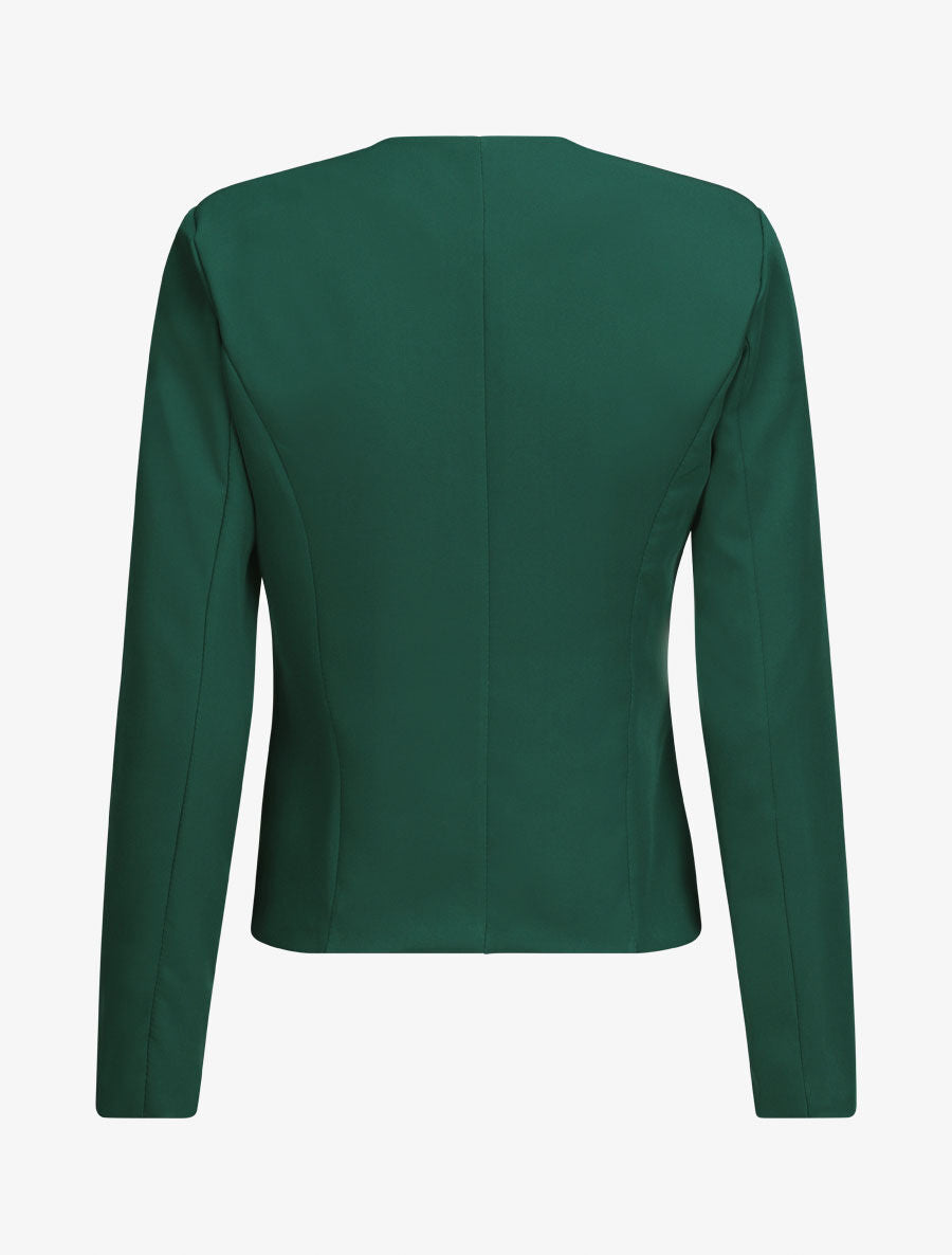 Blazer uni droit - Vert sapin - 2