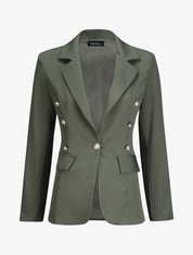 Blazer overzise uni - Kaki - 1