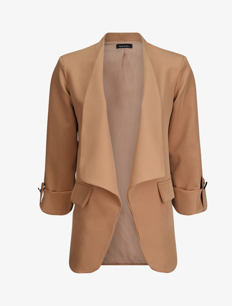 Blazer oversize à pans asymétriques - Camel - 2