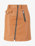 Jupe zippée en simili - Camel - 1
