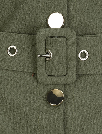 Combishort fluide unie - Kaki - 3