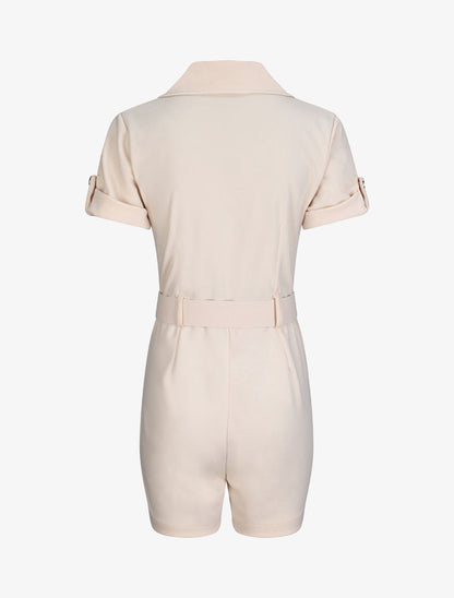 Combishort fluide unie - Beige - 2