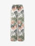 Pantalon droit taille haute imprimé tropical - Blanc - 1