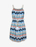 Robe droite courte imprimé chevron - Bleu - 5