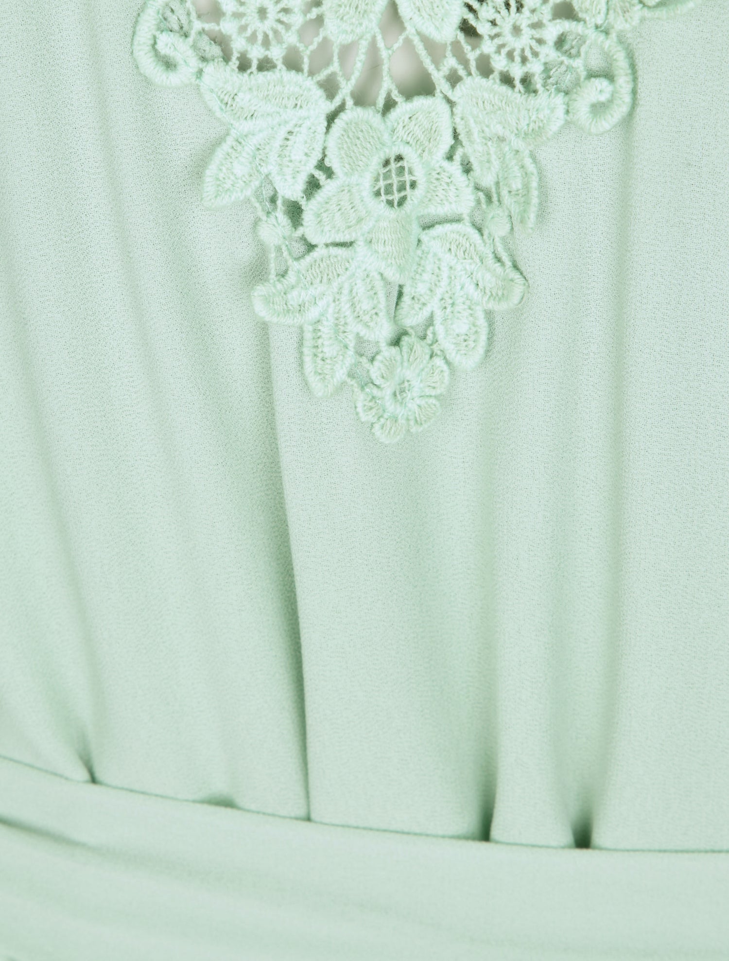 Robe mi-longue droite à dos en crochet - Vert d&
