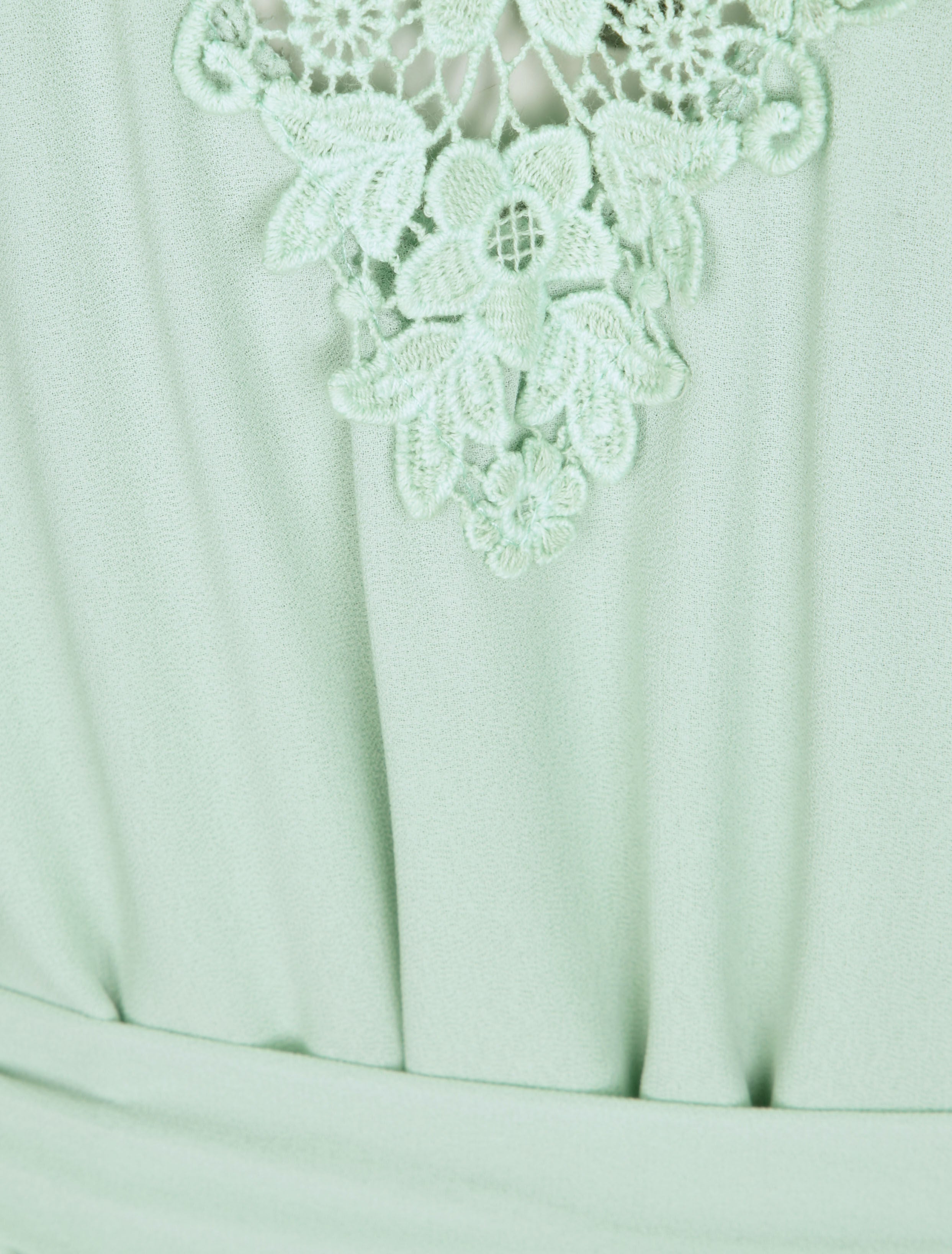 Robe mi-longue droite à dos en crochet - Vert d&