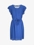 Robe mi-longue droite à dos en crochet - Bleu électrique - 1