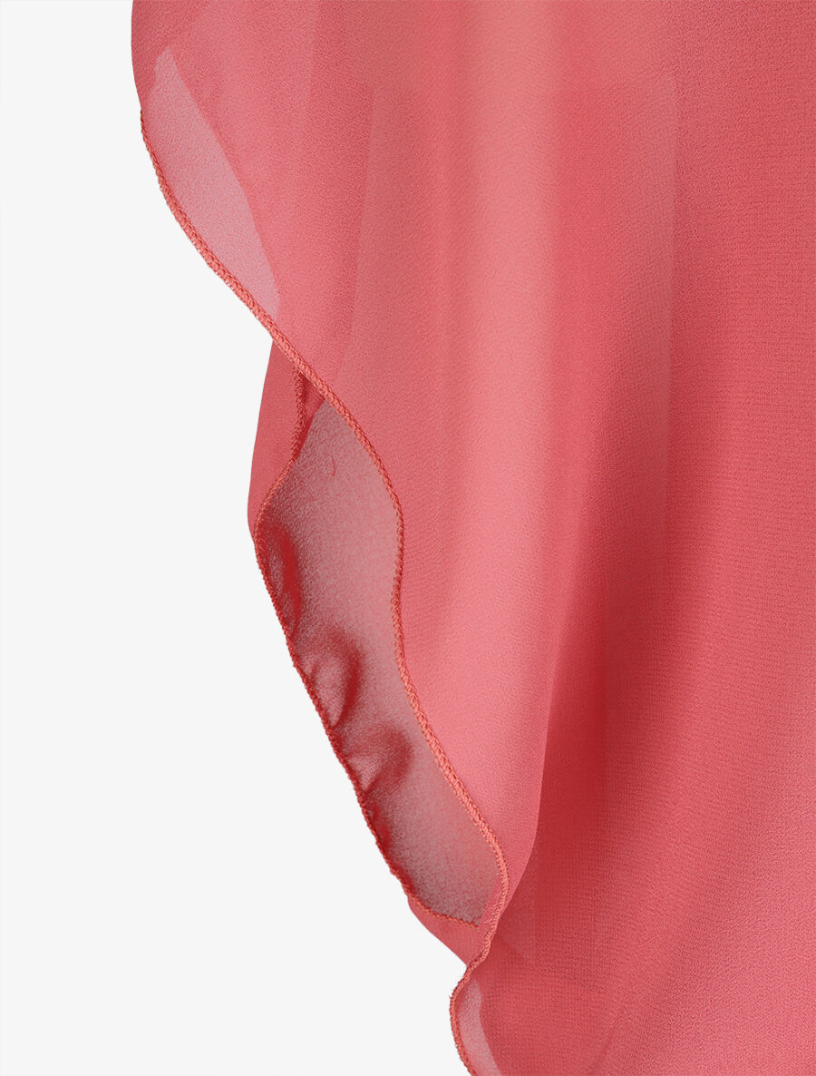 Top boule uni manches courtes chauve-souris - Rose - 3