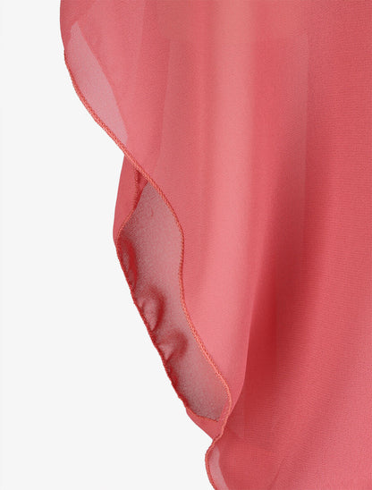 Top boule uni manches courtes chauve-souris - Rose - 3