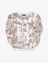 Top boule imprimé fleurs baroques - Blanc - 4