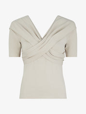 Top à buste à pans croisés - Beige - 1