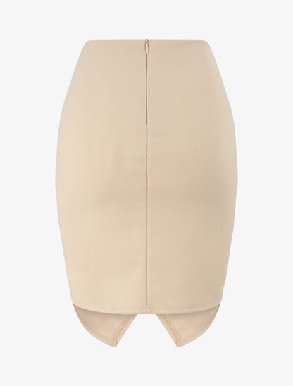 Mini jupe portefeuille - Beige - 2