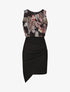 Robe asymétrique à imprimé feuilles tropicales - Noir - 1