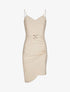 Robe asymétrique à fines bretelles - Beige - 1