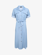 Robe chemise longue - Bleu ciel - 1