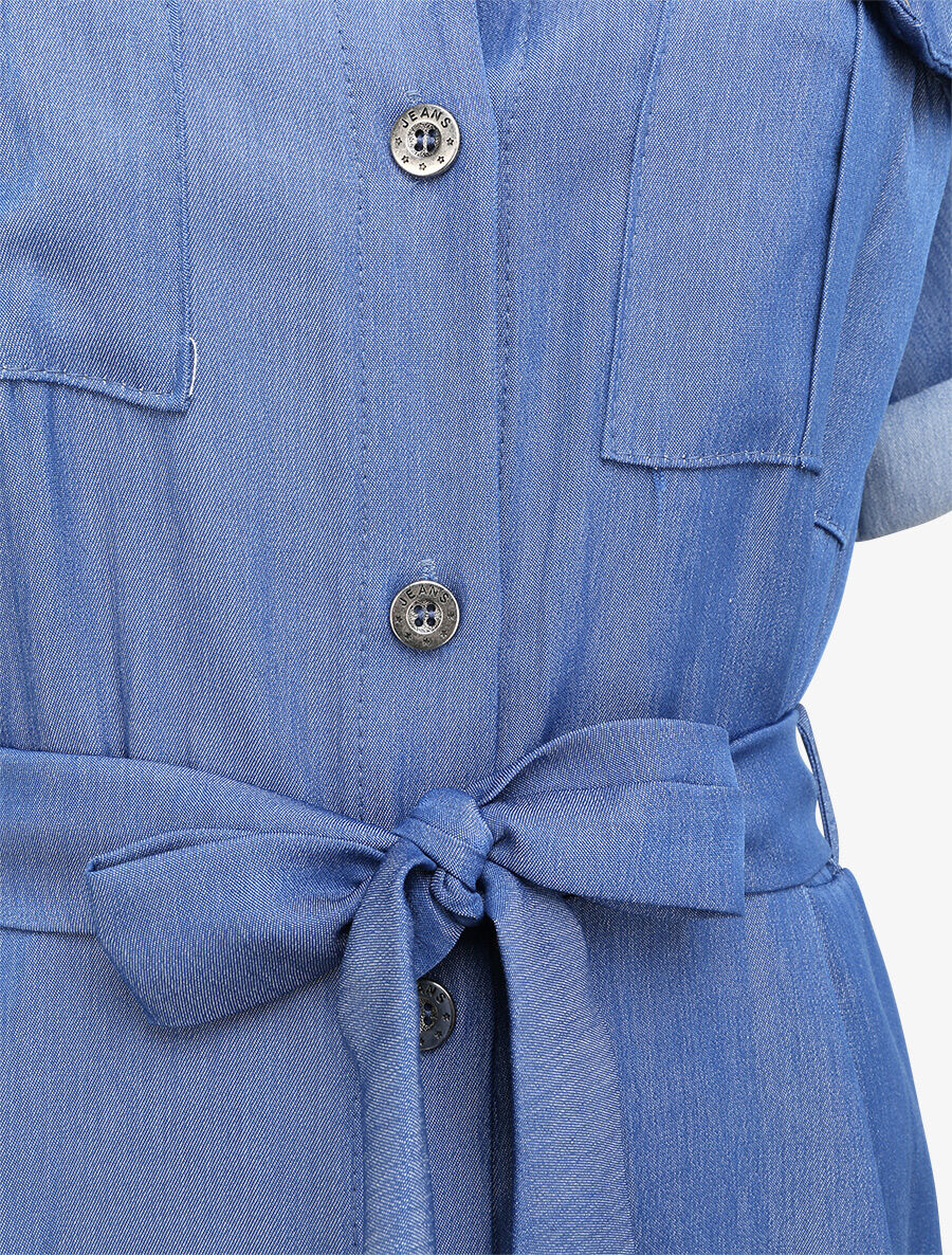 Robe chemise longue - Bleu jean - 3