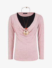 Pull à col bénitier et t-shirt en trompe l&