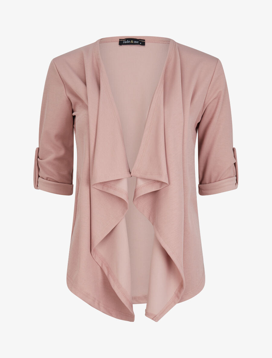 Veste fluide à pans asymétriques - Rose poudré - 3