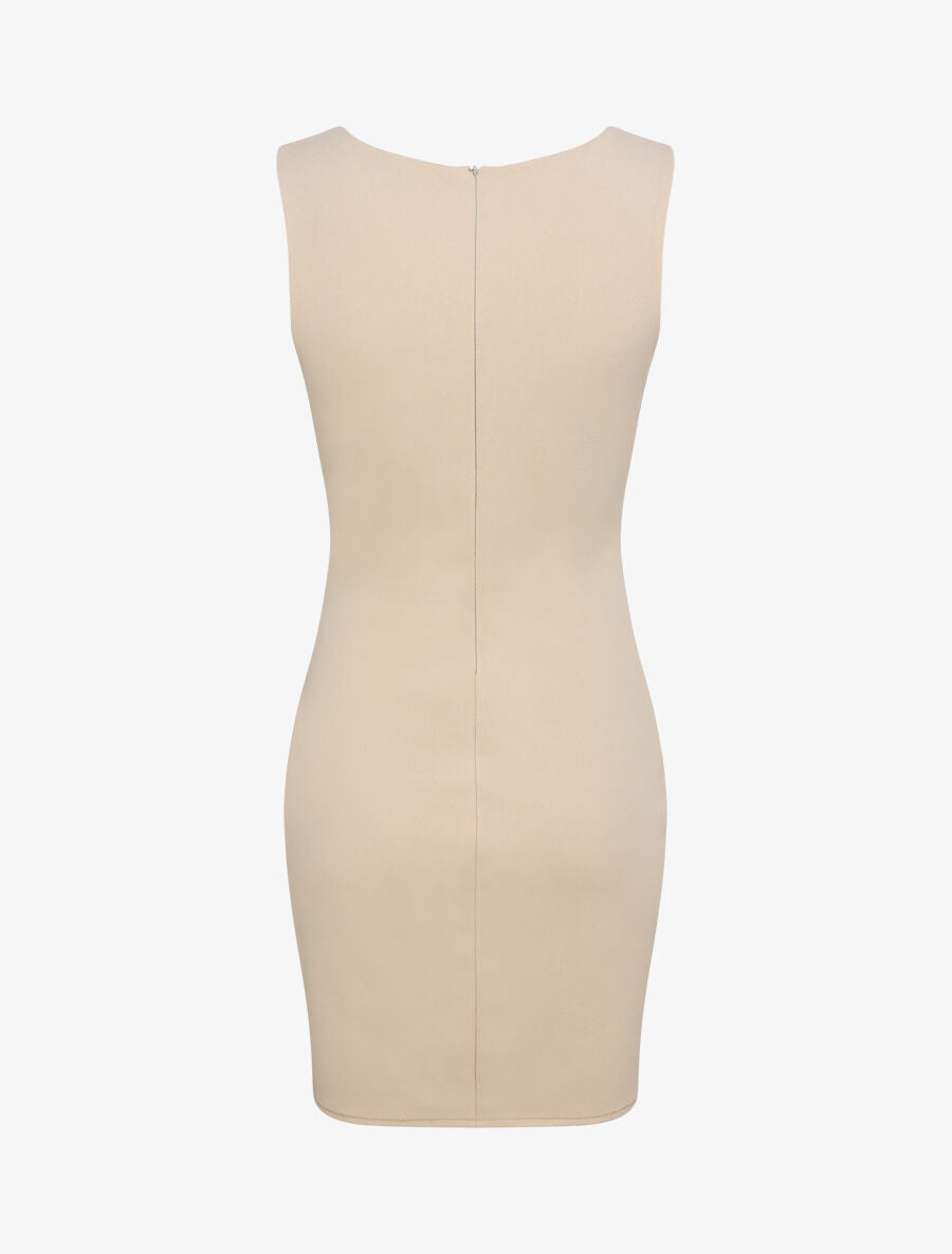 Robe portefeuille à boutons stylisés - Beige - 2