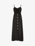 Robe longue à boutons stylisés - Noir - 5