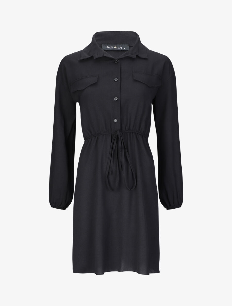 Robe chemise cintrée - Noir - 4
