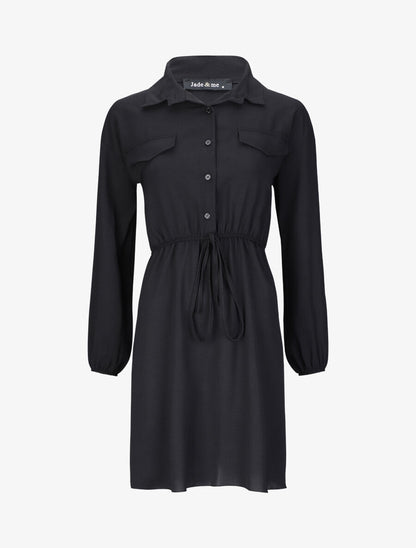 Robe chemise cintrée - Noir - 4