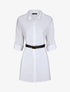 Tunique style chemise unie - Blanc - 1