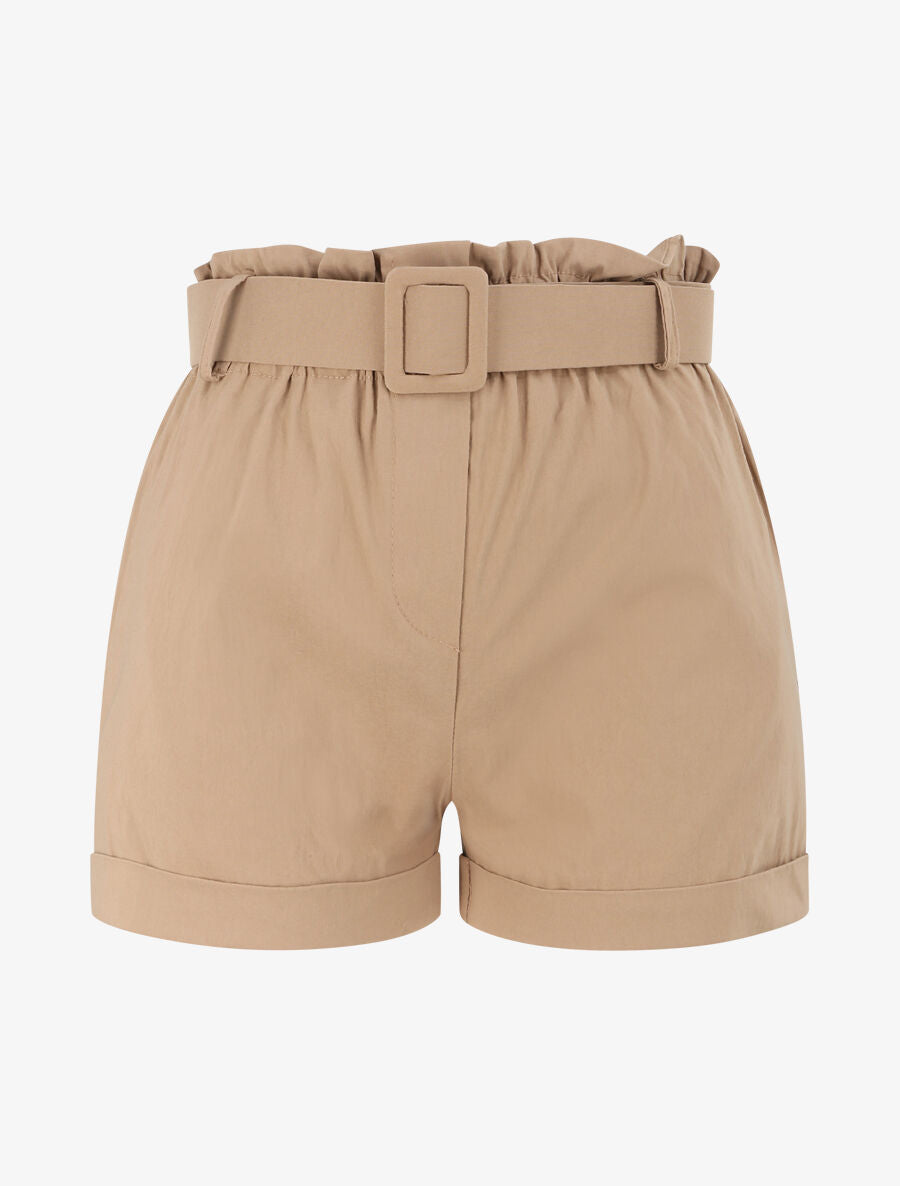 Short paperbag à revers - Camel - 4