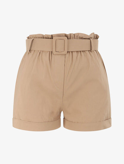 Short paperbag à revers - Camel - 4