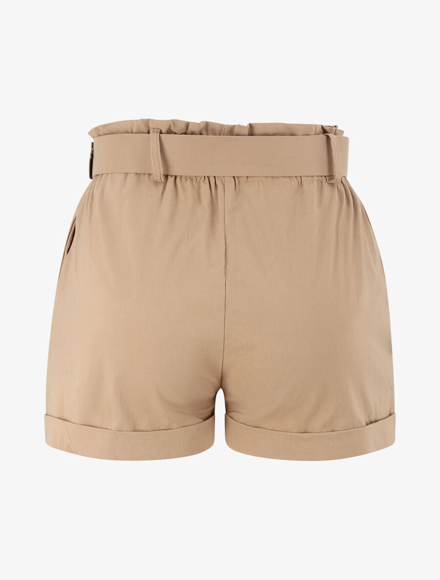 Short paperbag à revers - Camel - 2