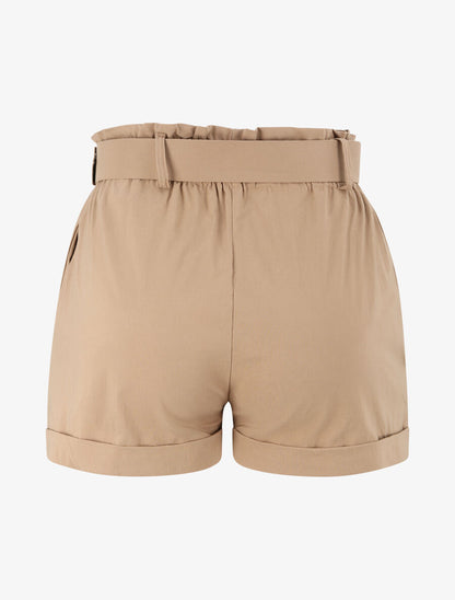 Short paperbag à revers - Camel - 2