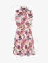 Robe imprimé orchidées sauvages à col lavallière - Rose poudré - 4
