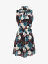 Robe imprimé bouquet de roses à col lavallière - Noir - 1