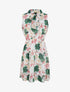 Robe imprimé bouquet de roses à col lavallière - Blanc - 1