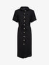 Robe chemise à taille élastiquée - Noir - 1