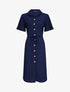 Robe chemise à taille élastiquée - Marine - 5