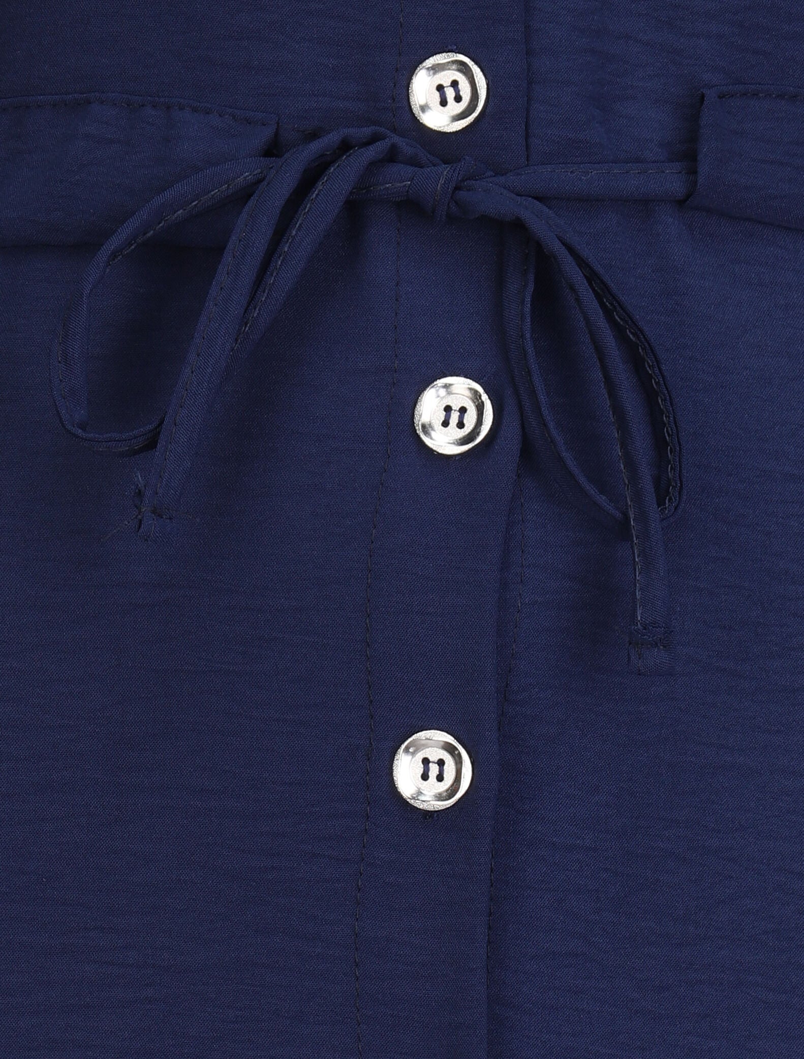Robe chemise à taille élastiquée - Marine - 3