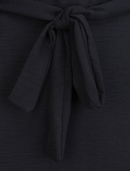 Tunique style chemise à détail dentelle - Noir - 3