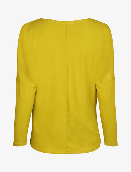 Top oversize uni à col bénitier - Jaune - 2