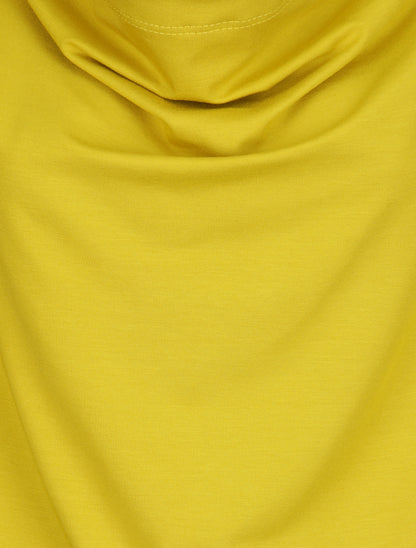 Top oversize uni à col bénitier - Jaune - 3