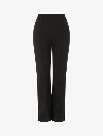 Pantalon droit uni taille haute - Noir - 1