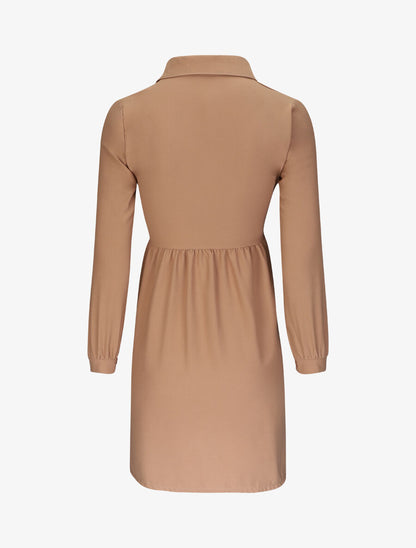 Robe chemise fluide - Camel - 2