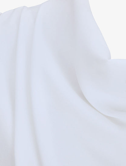 Robe droite à encolure bénitier - Blanc - 3