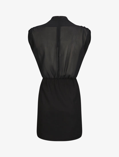 Robe droite à encolure bénitier - Noir - 2