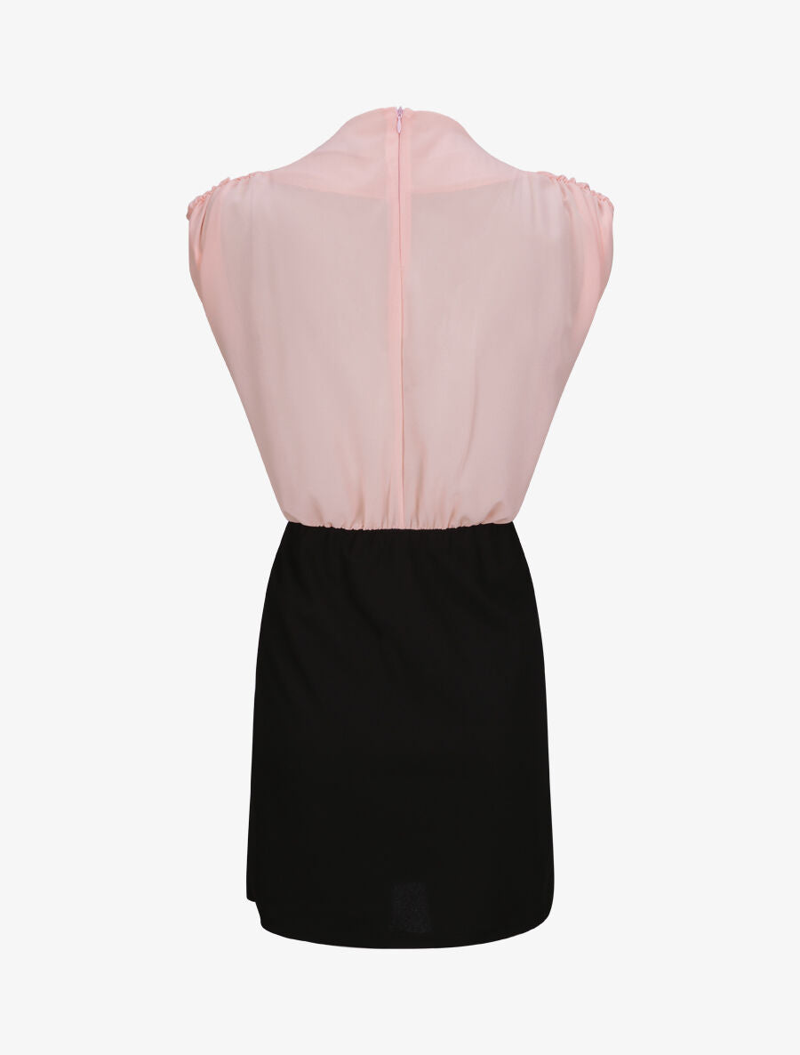 Robe droite à encolure bénitier - Rose - 2