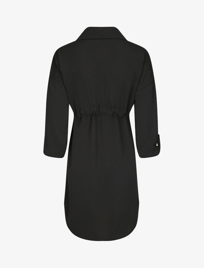 Robe chemise à boutons stylisés - Noir - 2